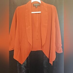 Soft Draped Open Front Blazer